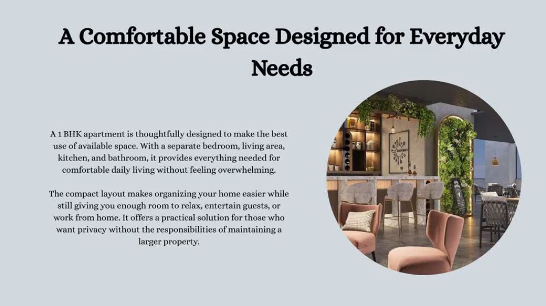 How a 1 Bhk Apartment Supports Independent Living