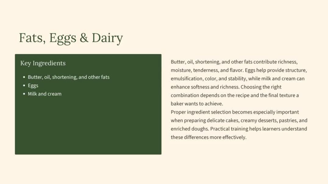 Essential Ingredients Used in Professional Baking